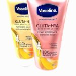 Vaseline Gluta Haya Dewy Radiance Face & Body Lotion gives skin a brighter, more moisturized look. 300ml, 2-pack.