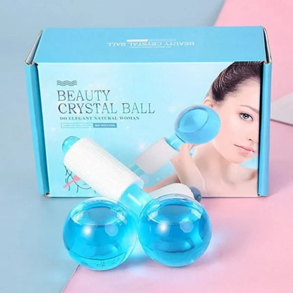 Cosmetic crystal ball for cooling and massaging the face and eyes
